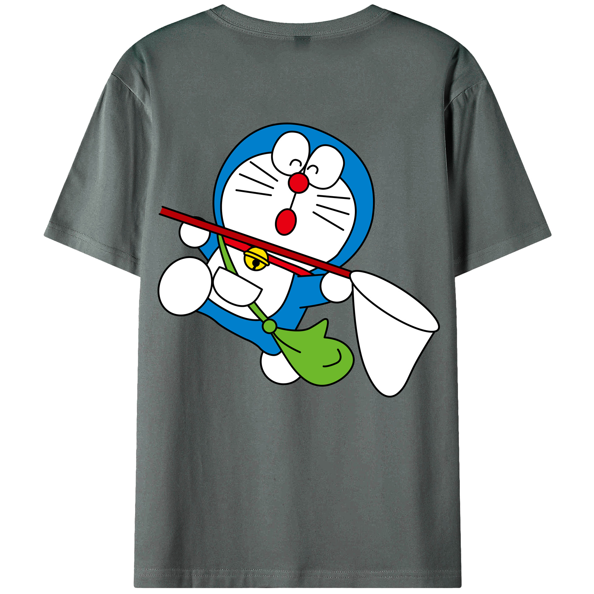 （画像用） ドラえもん Doraemon 綿100％ メンズ半袖Tシャツ（バックプリント） 通気性